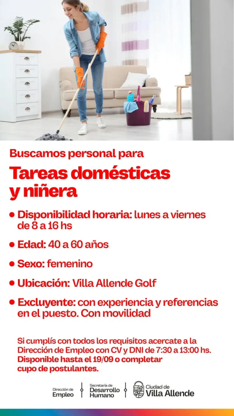 Tareas domesticas y niñeras