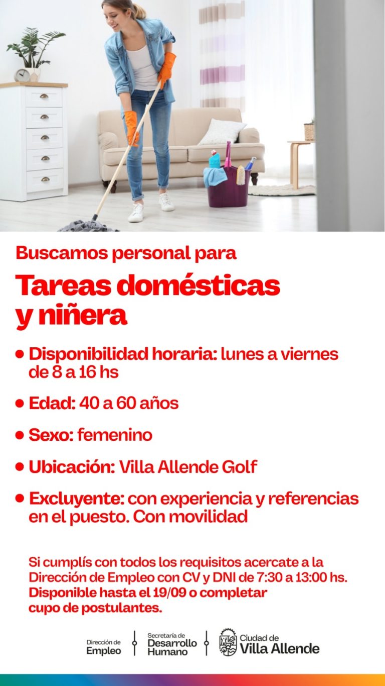 tareas domesticas y niñera-
